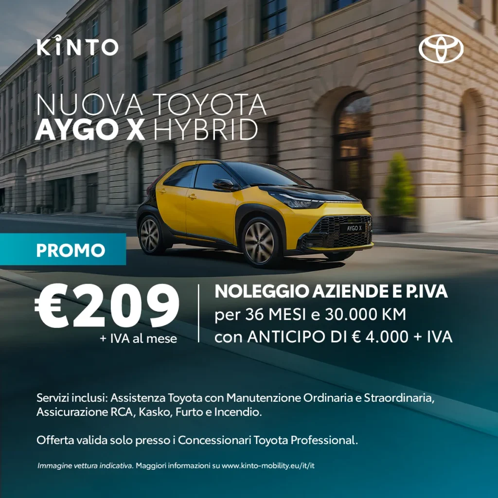 kinto one toyota aygo x promozione