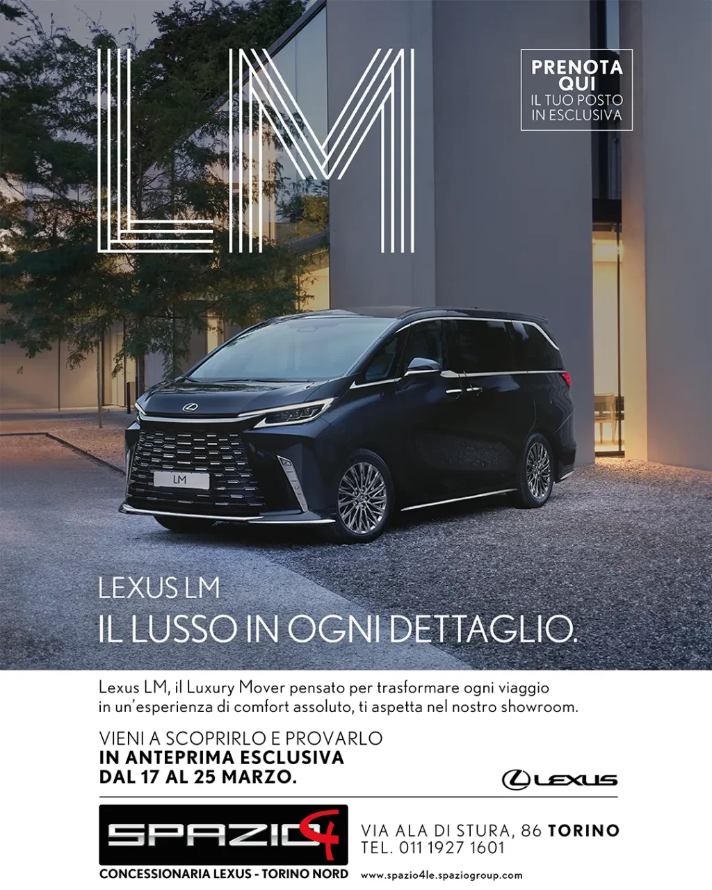 lexus lm parcheggiato