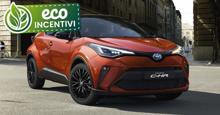 Toyota C-HR Hybrid tua da <strong>209€ al mese</strong>! Solo questo mese da Spazio4!